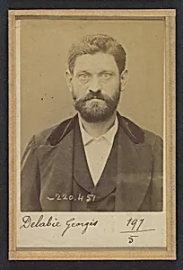 Delabie. Georges. 43 ans, né le 30/10/50 à Ganaches (Somme). Mécanicien. Anarchiste. 2/7/94. by Alphonse Bertillon