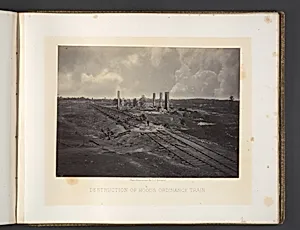 Destruction of Hood's Ordinance Train by George N. Barnard