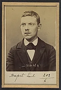 Dupit. Paul. 20 ans, né le 13/3/74 à Paris XVIIe. Garçon boucher. Anarchiste. 2/7/94.  by Alphonse Bertillon