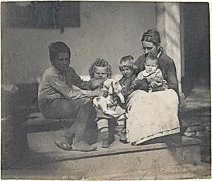 [Frances Crowell with Unidentified Boy, Katie, James, and Frances Crowell] by Thomas Eakins