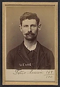 Fétis. Julien. 26 ans, né à New York (USA). Couvreur. Anarchiste. 3/3/94. by Alphonse Bertillon