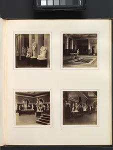 [Greek Court with Farnese Torso of a Youth; View of a Classical Fountain and Pool; Roman Gallery with Apollo Belvedere and Model of the Roman Forum; Roman Sculpture Court]