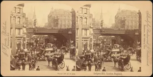[Group of 4 Stereograph Views of Ludgate Hill, London, England]