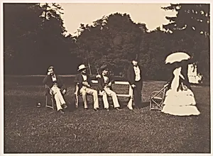 Groupe dans le parc du château de La Faloise by Edouard Baldus