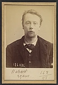 Hébert. Georges, Henri. 27 (ou 29) ans, né à Bayeux (Calvados). Menuisier. Anarchiste. 23/4/92.  by Alphonse Bertillon