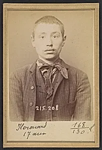 Herouard. Henri. 17 ans, né à Paris XVIIe. Serrurier. Anarchiste. 6/3/94. by Alphonse Bertillon