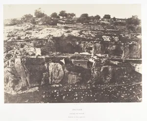 Jérusalem, Village de Siloam, Monolithe de forme égyptienne, 2 by Imprimerie photographique de Blanquart-Évrard, à Lille|Auguste Salzmann