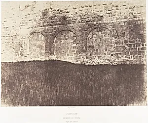 Jérusalem, Enceinte du Temple, Triple porte romaine by Imprimerie photographique de Blanquart-Évrard, à Lille|Auguste Salzmann