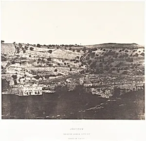Jérusalem, Mosquée d'Omar, côté est, Intérieur de l'enceinte, 1 by Auguste Salzmann|Imprimerie photographique de Blanquart-Évrard, à Lille