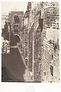 Jérusalem, Saint-Sépulcre, Face Ouest, Rue du Patriarche by Auguste Salzmann|Imprimerie photographique de Blanquart-Évrard, à Lille