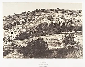 Jérusalem, Vallée de Hinnom, Ensemble du flanc droit by Imprimerie photographique de Blanquart-Évrard, à Lille|Auguste Salzmann