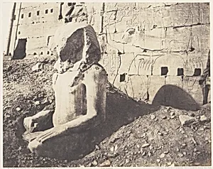 Karnak (Thèbes), Troisième Pylône - Colosse de Spath Calcaire, en D by Félix Teynard|Imprimerie Photographique de H. de Fonteny et Cie