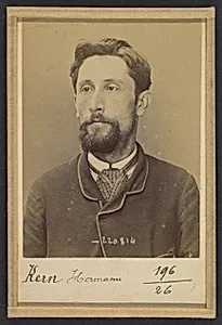 Kern. Jacob, Hermann. 33 ans, né le 26/8/60 à Berlinger (Suisse). Comptable. Anarchiste. 10/7/94.  by Alphonse Bertillon