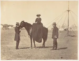 [Lady Canning on her Black Arab and Lord Clyde, Commander in Chief]