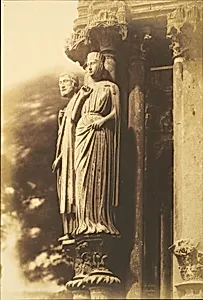 [Large Figures on the North Porch, Chartres Cathedral] by Henri-Jean-Louis Le Secq