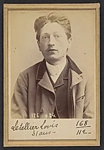 Letellier. Louis, Auguste. 29 ans, né à Rouen (Seine-Inférieure). Employé. Anarchiste. 23/4/92.  by Alphonse Bertillon