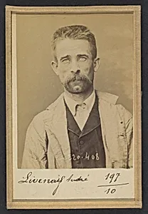 Livenais (ou Livenay), André. 39 ans, né à Renazé (Mayenne). Garçon de magasin. Anarchiste. 2/7/94.  by Alphonse Bertillon