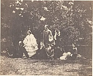 [Macrae, Ross, and Warner Families Outdoors] by Horatio Ross
