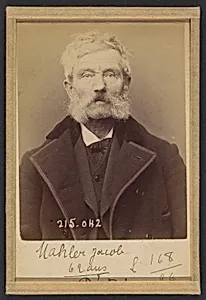 Mahler. Jacob, Henri, Jean. 61 ans, né à Hanovre (Duché de Hesse). Couvreur. Anarchiste. 3/3/94.  by Alphonse Bertillon
