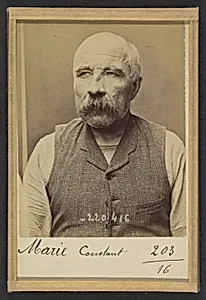 Marie. Constant. 53 ans, né le 27/8/38 à Ste-Houvrince (Calvados). Garçon rnarçon. Anarchiste. 2/7/94.  by Alphonse Bertillon