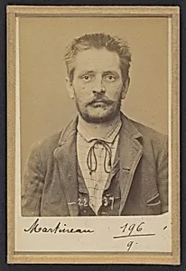 Martineau. Jules, Louis. 30 ans, né à Angers (Maine & Loire). Peintre en bâtiment. Anarchiste. 3/7/94.  by Alphonse Bertillon