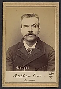 Mathon. Louis Marius. 30 ans, né à St Andiolle (Ardèche). Ferblantier. Anarchiste. 26/2/94. by Alphonse Bertillon