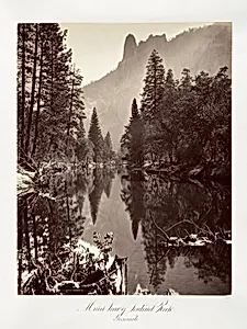 Mirror View of Sentinel Rock, Yosemite by Carleton E. Watkins