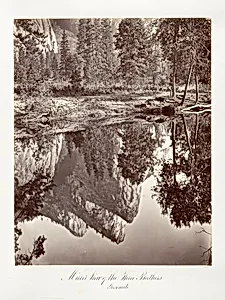 Mirror View of the Three Brothers, Yosemite by Carleton E. Watkins