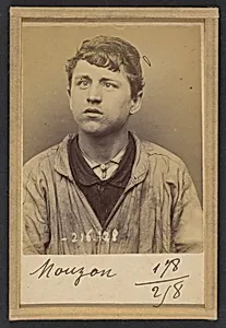Monzon. Lucien, Henri, Baptiste. 18 ans, né à Paris XXe. Couvreur. Anarchiste. 23/3/94. by Alphonse Bertillon