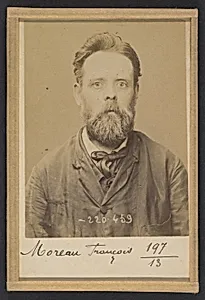 Moreau. François. 47 ans, né le 19/11/46 à Nevers (Nièvre). Menuisier: Anarchiste. 2/7/94. by Alphonse Bertillon