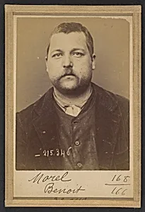 Morel. Benoit. 33 ans, né le 6/11/61 à St Laurent d'Orringt (Rhône). Ébéniste. Anarchiste. 8/3/94.  by Alphonse Bertillon