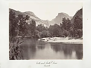 North and South Dome, Yosemite by Carleton E. Watkins