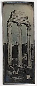 Northwest Facade, Temple of Castor and Pollux, Rome (12. Rome. 1842. Graecostasis. faç. N.O.) by Joseph-Philibert Girault de Prangey
