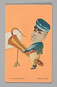 [Photo Collage: Musician with Large Brass Horn, Uruguay] by Juan Pedro Chabalgoity