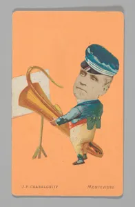 [Photo Collage: Musician with Large Brass Horn, Uruguay]