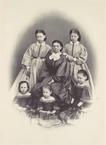 [Portrait of a Seated Woman Surrounded by Five Girls, Seated and Standing]