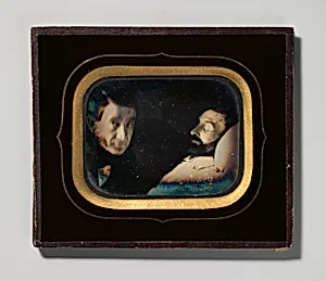 [Portrait of Living Man beside Dead Man] by Louis Dodero