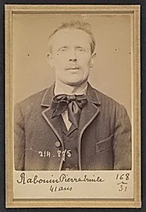 Raboin. Émile, Pierre. 41 ans, né à Ouzoir-sur-Loire (Loiret). Distillateur. Assoc. de malfaiteurs. 28/2/94 by Alphonse Bertillon
