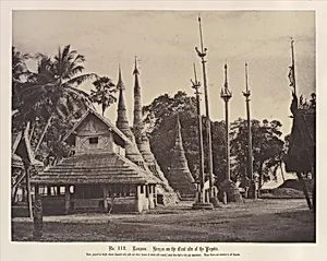 Rangoon: Henzas on the East Side of the Shwe Dagon Pagoda by Linnaeus Tripe