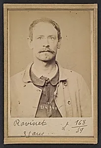 Ravinet. Gaston. 34 ans, né à Paris XIXe. Couvreur. Anarchiste. 1/3/94. by Alphonse Bertillon