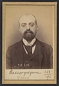 Recco. Grégoire. 35 ans, né à Formia (Italie). Tailleur d'habits. Anarchiste. 11/3/94.  by Alphonse Bertillon