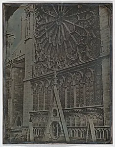 Rose Window, Notre-Dame Cathedral, Paris (277. Troyes. 1841. Cathedrale. Gde. Rose. Fichot-Paris [sic]) by Joseph-Philibert Girault de Prangey