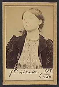 Schrader. Minna, Appoline. 19 ans, née à Paris XIe. Sculpteur. Association de malfaiteurs. 24/3/94.  by Alphonse Bertillon