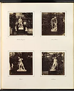 [Sculptures of Abraham Duquesne; an Ancient Briton; David with his Slingshot; a Hunter] by Philip Henry Delamotte