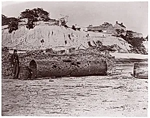 Smokestack of Confederate Ram Merrimac at Richmond/Remains of Ironclad Ram "Virginia #2", April, 1865 by Alexander Gardner|Mathew B. Brady