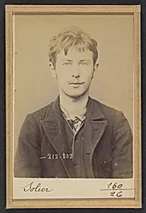 Solier. Auguste. 18 ans, né le 3/3/75 à Cemery-la-Ville. Dessinateur. Anarchiste. 12/1/94. by Alphonse Bertillon