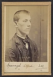 Spanagel. Alfred, Vincent. 17 ans, né le 27/5/77 à Paris. Serrurier. Anarchiste. 7/7/94. by Alphonse Bertillon