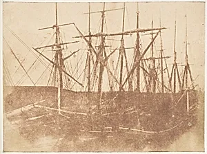 St. Andrews (?). Ships in the Harbor by David Octavius Hill|Robert Adamson|Hill and Adamson