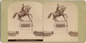 [Stereographic View of Statue of Simon Bolivar by R. de la Cora, Central Park, New York]