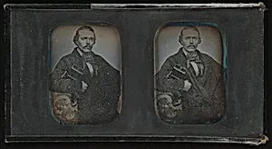 [Stereoscopic Portrait of Man Holding Stereoscopic Viewer] by Unknown|Franz Friedrich